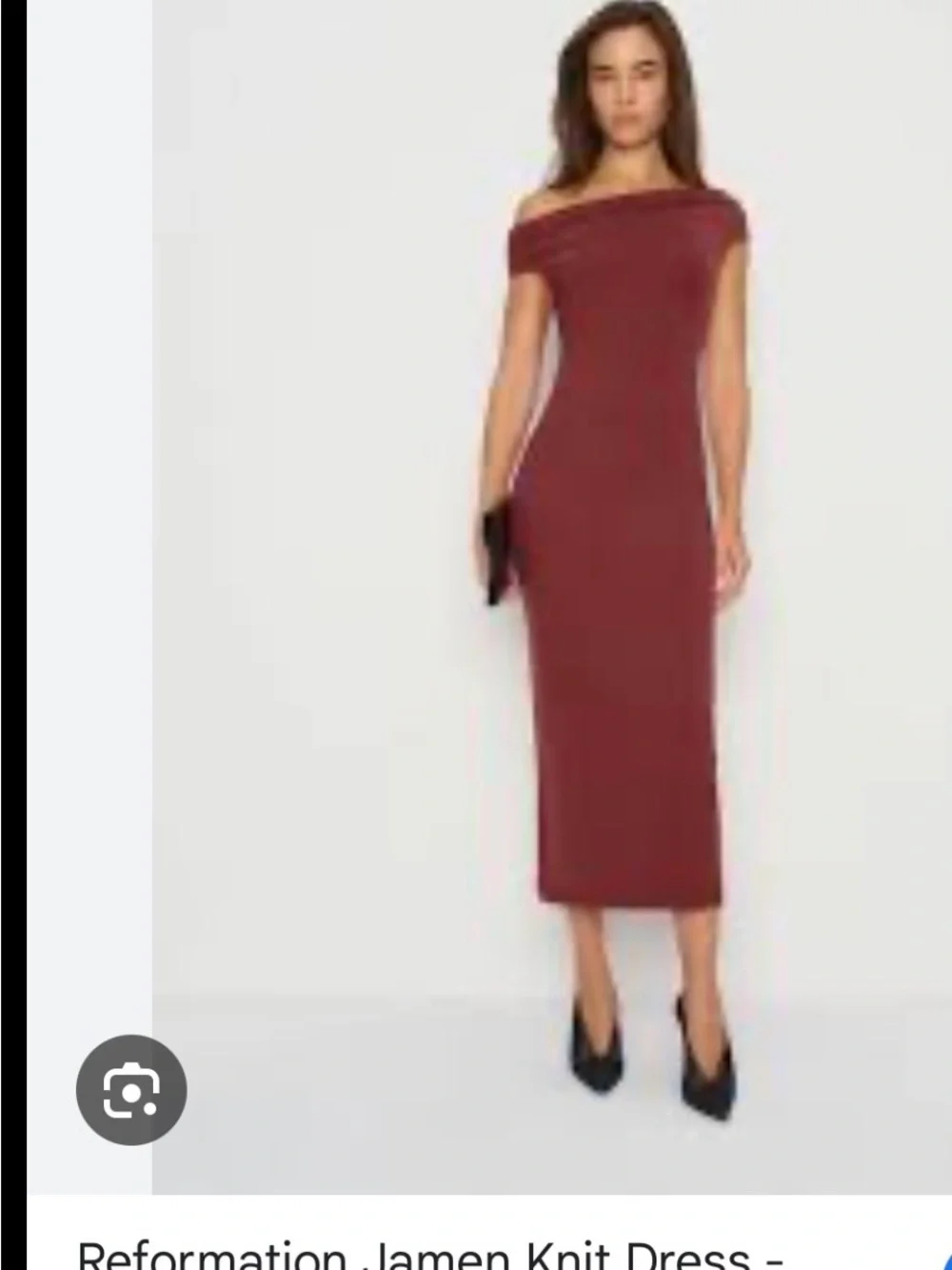 Reformation Off-the-Shoulder Burgundy Knit Midi Dress size small NWT
